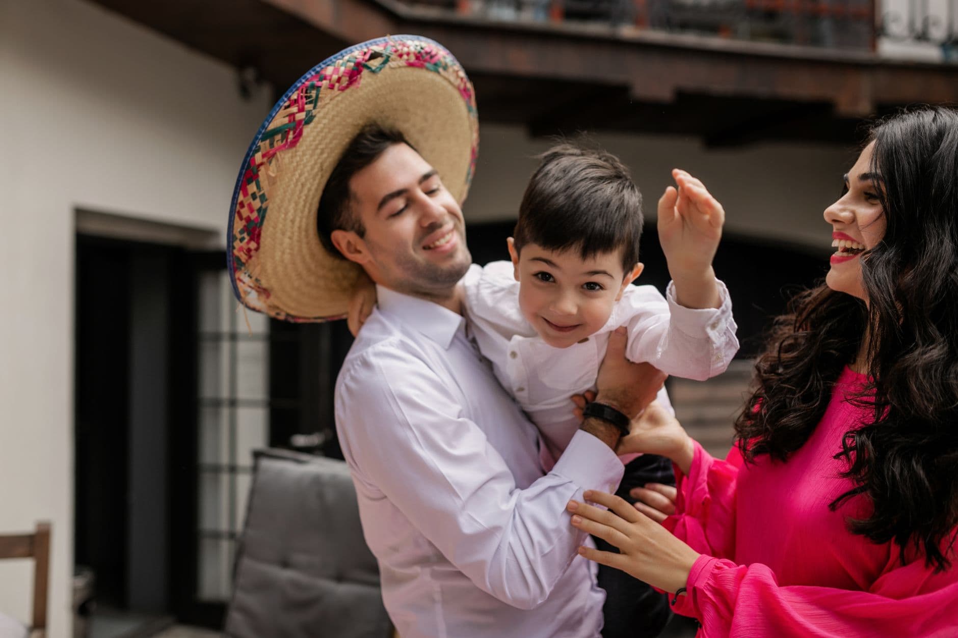 Joyful family enjoying outdoor celebration, capturing love and happiness.